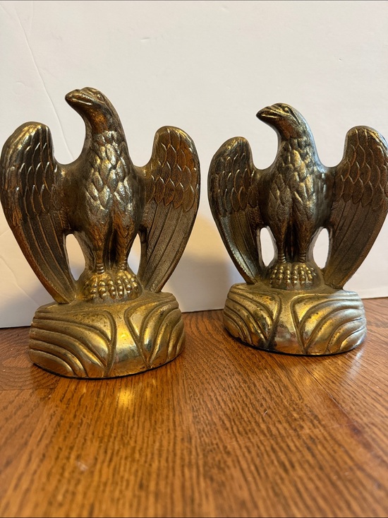 Vintage Other - Pair of Brass Eagle Bookends - VINTAGE